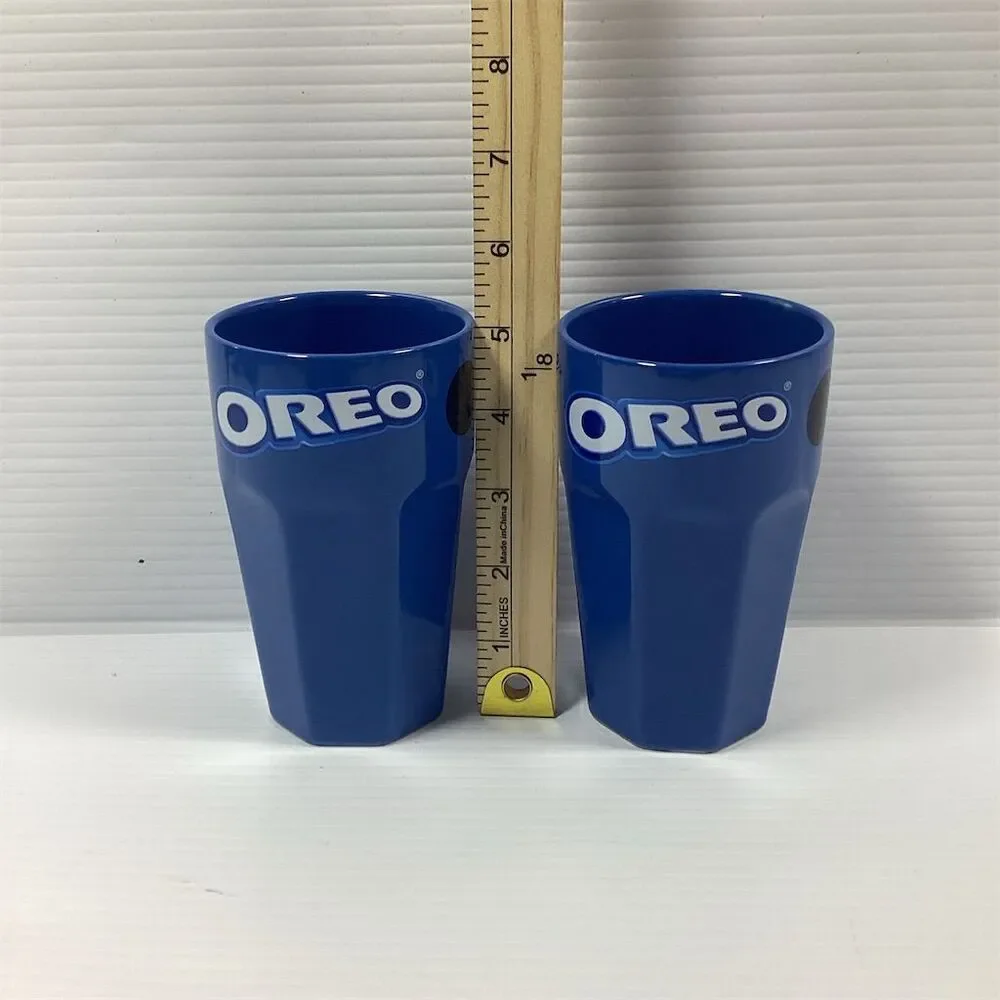 Estelle‎ Set of 2 Oreo Cookie Blue Ceramic Tumblers 5